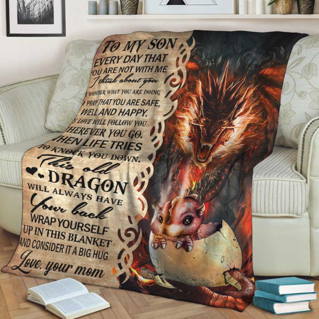 Dragon To My Son This Old Flannel Blanket For Cozy Bedroom Sofa Decor