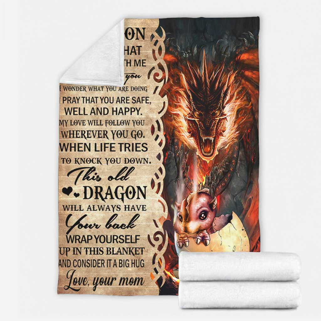 Dragon To My Son This Old Flannel Blanket For Cozy Bedroom Sofa Decor