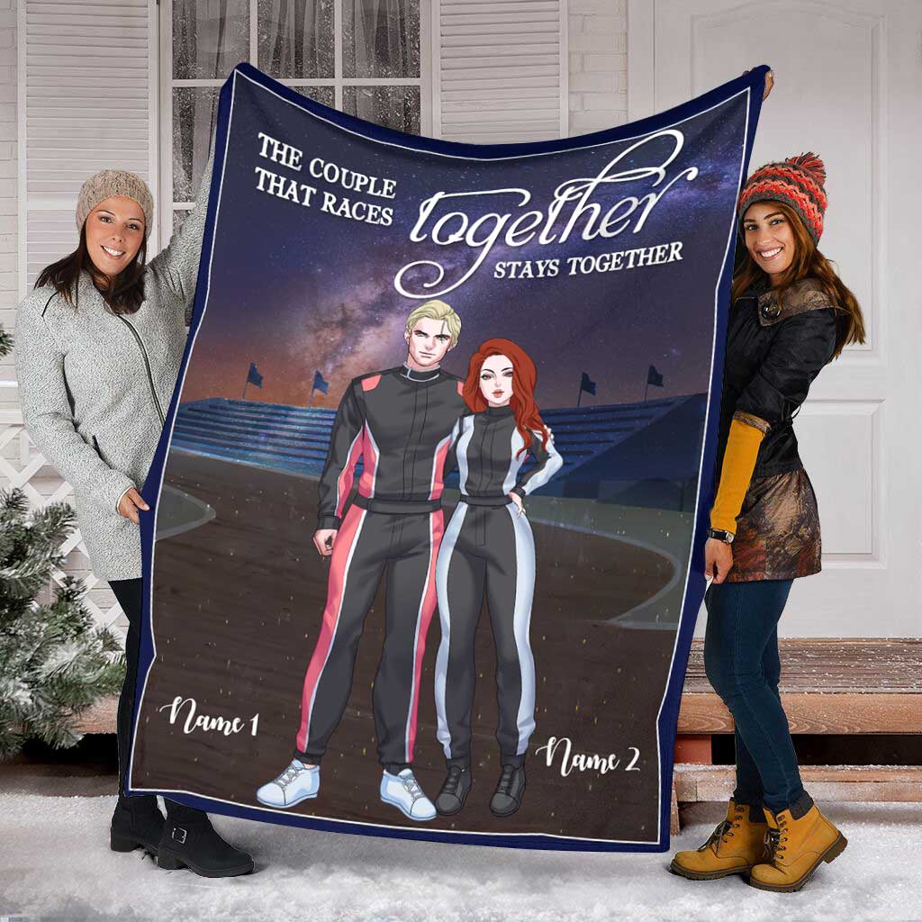 Racing Together Stays Together Personalized Flannel Blanket For Cozy Bedroom Sofa Decor