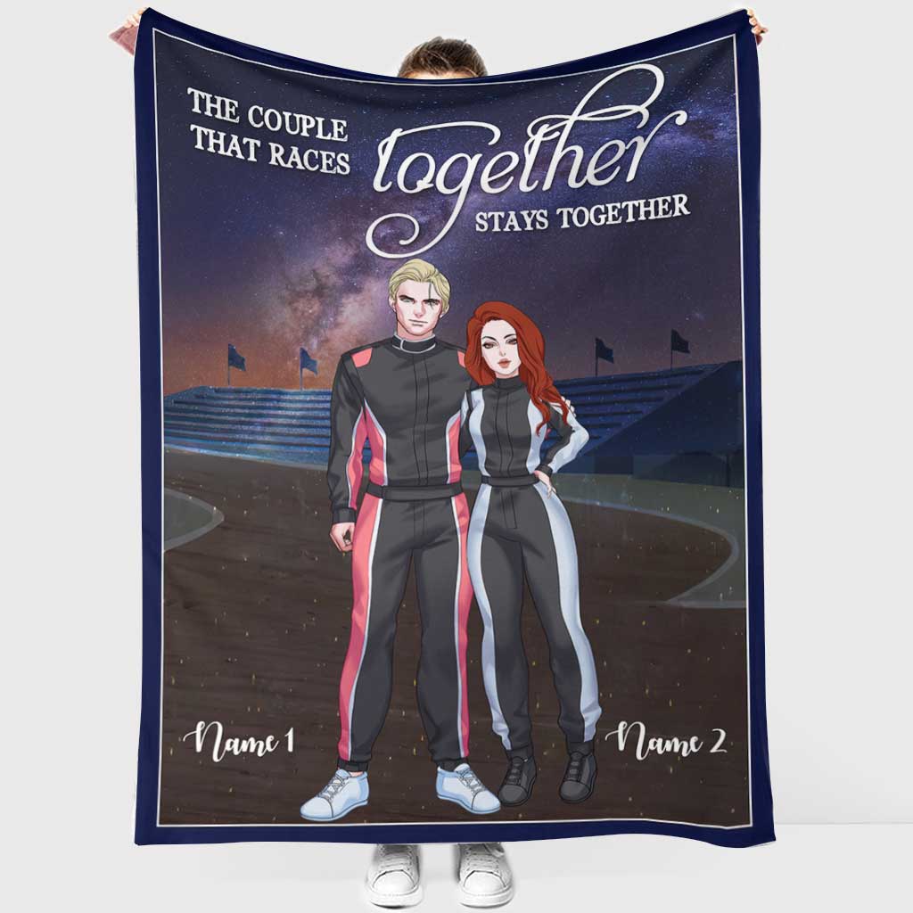 Racing Together Stays Together Personalized Flannel Blanket For Cozy Bedroom Sofa Decor