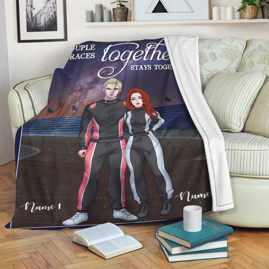 Racing Together Stays Together Personalized Flannel Blanket For Cozy Bedroom Sofa Decor