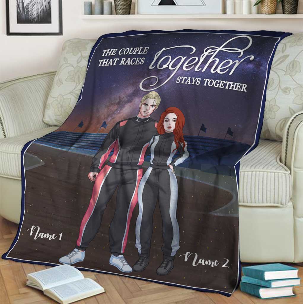 Racing Together Stays Together Personalized Flannel Blanket For Cozy Bedroom Sofa Decor