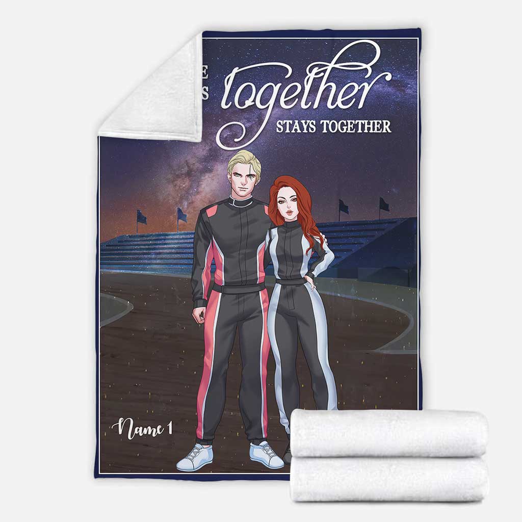 Racing Together Stays Together Personalized Flannel Blanket For Cozy Bedroom Sofa Decor