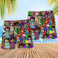 School Celebration 100 Days Fun Beach Shorts Artwork Detail For Tropical Travel And Everyday Wear