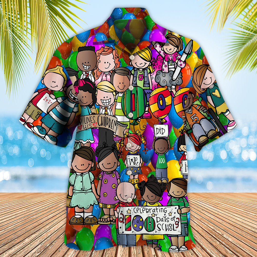 School Days Students Hawaiian Shirt Pattern View For Relaxed Warm Weather Outfits