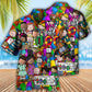 School Days Students Hawaiian Shirt Artwork Detail For Resort Trips And Outdoor Activities