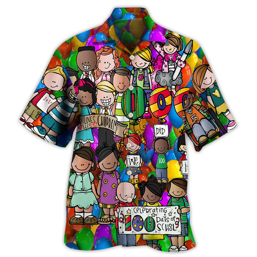 School Student Celebration Hawaiian Shirt Summer Design Detail For Weekend Trips