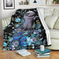 Dinosaur Next To The Flower Flannel Blanket For Cozy Bedroom Sofa Decor