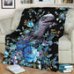 Dinosaur Next To The Flower Flannel Blanket For Cozy Bedroom Sofa Decor