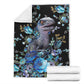 Dinosaur Next To The Flower Flannel Blanket For Cozy Bedroom Sofa Decor