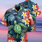 Floral Turtle Hawaiian Shirt For Summer Vacation And Beach Travel