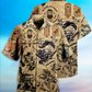 Vintage Barber Hawaiian Shirt With Detailed Graphic For Summer Vacation Beach Travel And Casual Wear