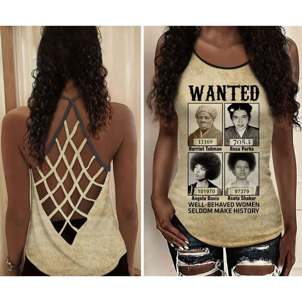 Black Woman Love Peace Hollow Tank Top For Meditation Practice And Festivals