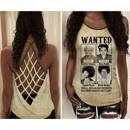 Black Woman Love Peace Hollow Tank Top For Meditation Practice And Festivals