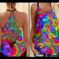 Hippie Soul Color Peaceful Hollow Tank Top For Active Days And Vacation Wear
