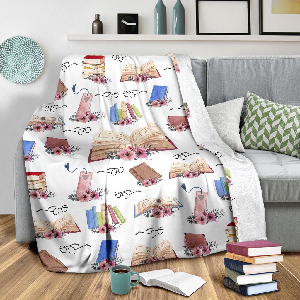 Book Lovers Book Flannel Blanket For Cozy Bedroom Sofa Decor