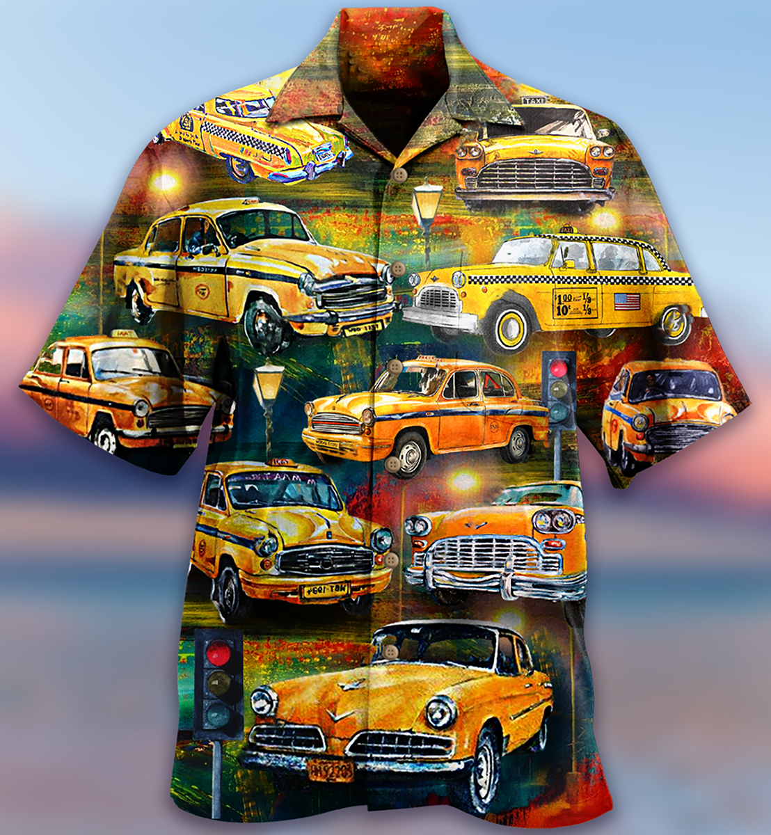 Vintage Classic Car Hawaiian Shirt With All Over Print For Coastal Vacations Warm Weather Events And Daily Style