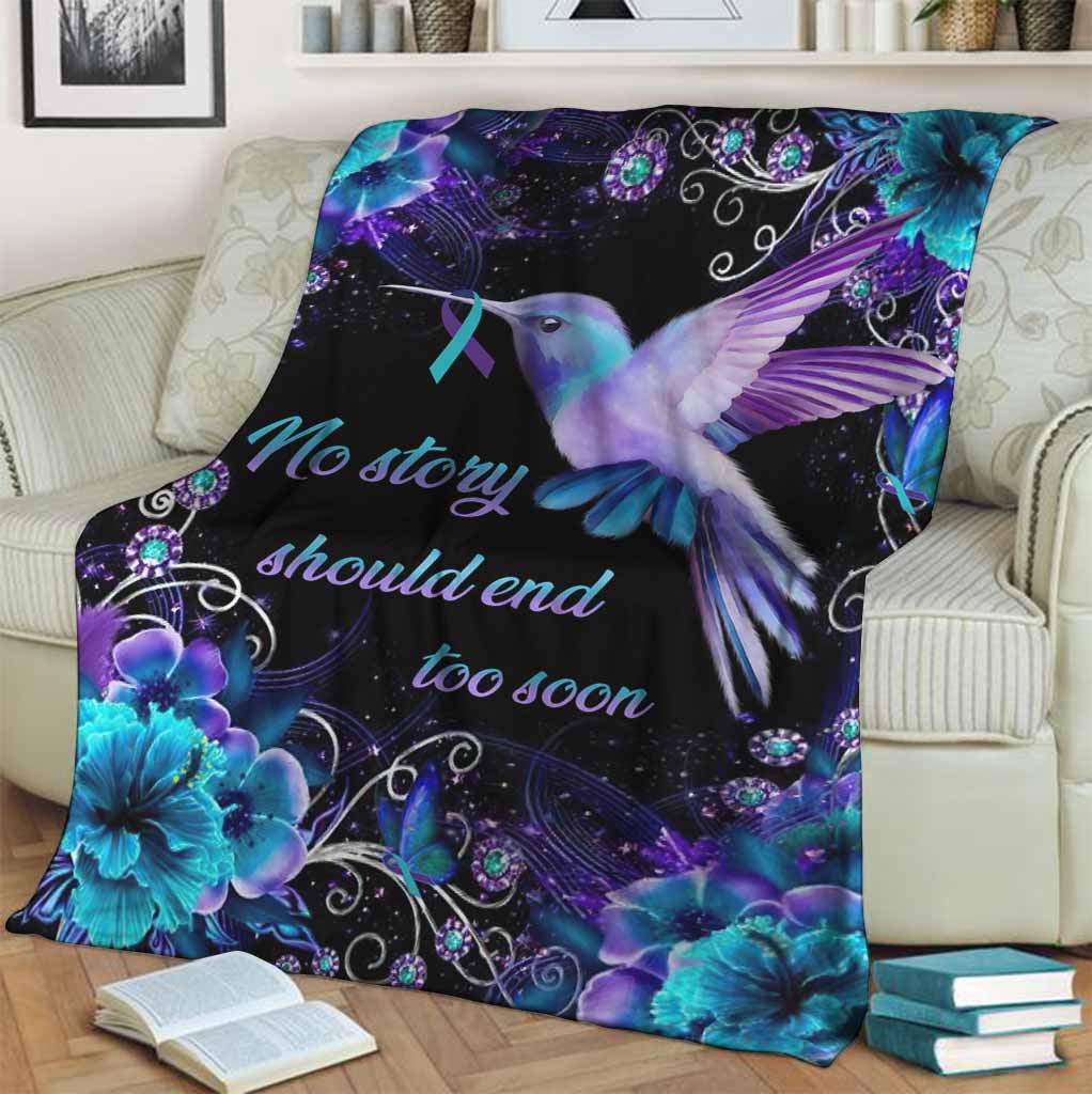 Hope Awareness Dragonfly Flannel Blanket For Cozy Bedroom Sofa Decor