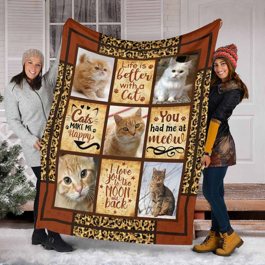 Cat Lover Life Is Better With A Cat Flannel Blanket For Cozy Bedroom Sofa Decor