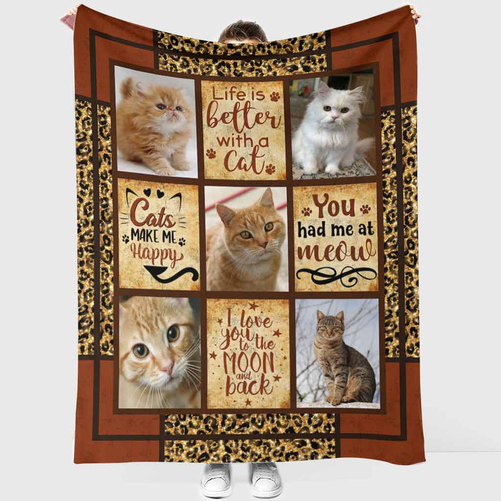 Cat Lover Life Is Better With A Cat Flannel Blanket For Cozy Bedroom Sofa Decor