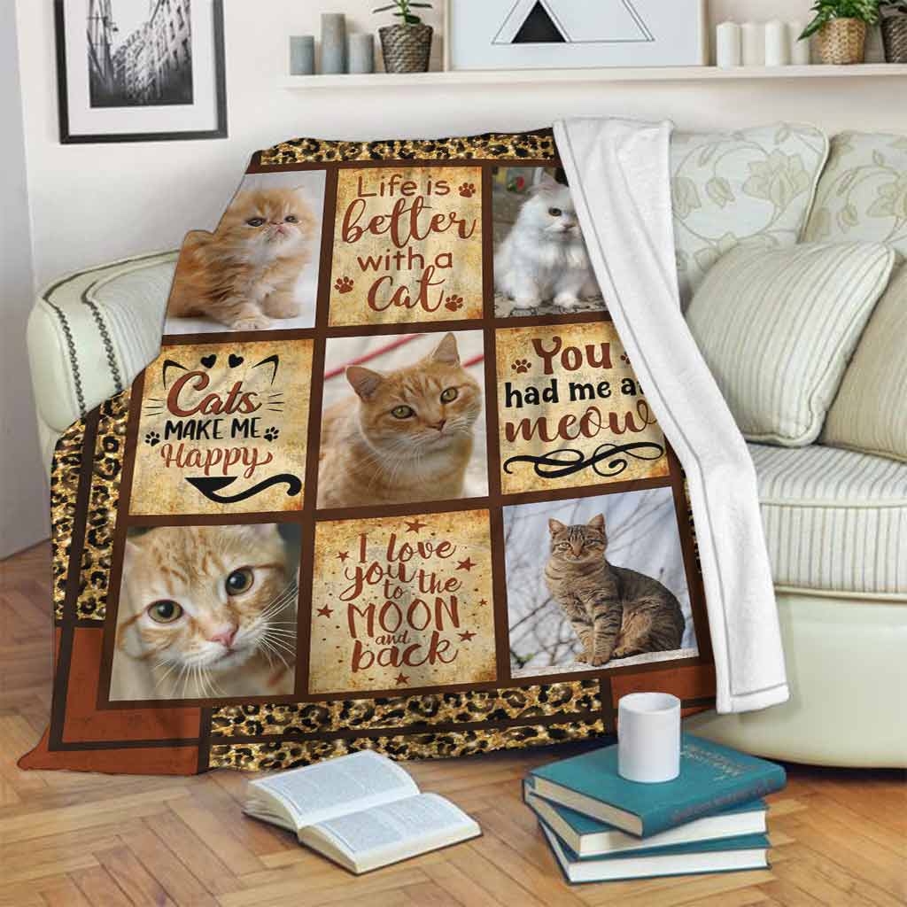 Cat Lover Life Is Better With A Cat Flannel Blanket For Cozy Bedroom Sofa Decor
