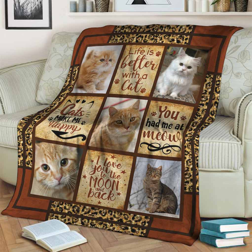 Cat Lover Life Is Better With A Cat Flannel Blanket For Cozy Bedroom Sofa Decor