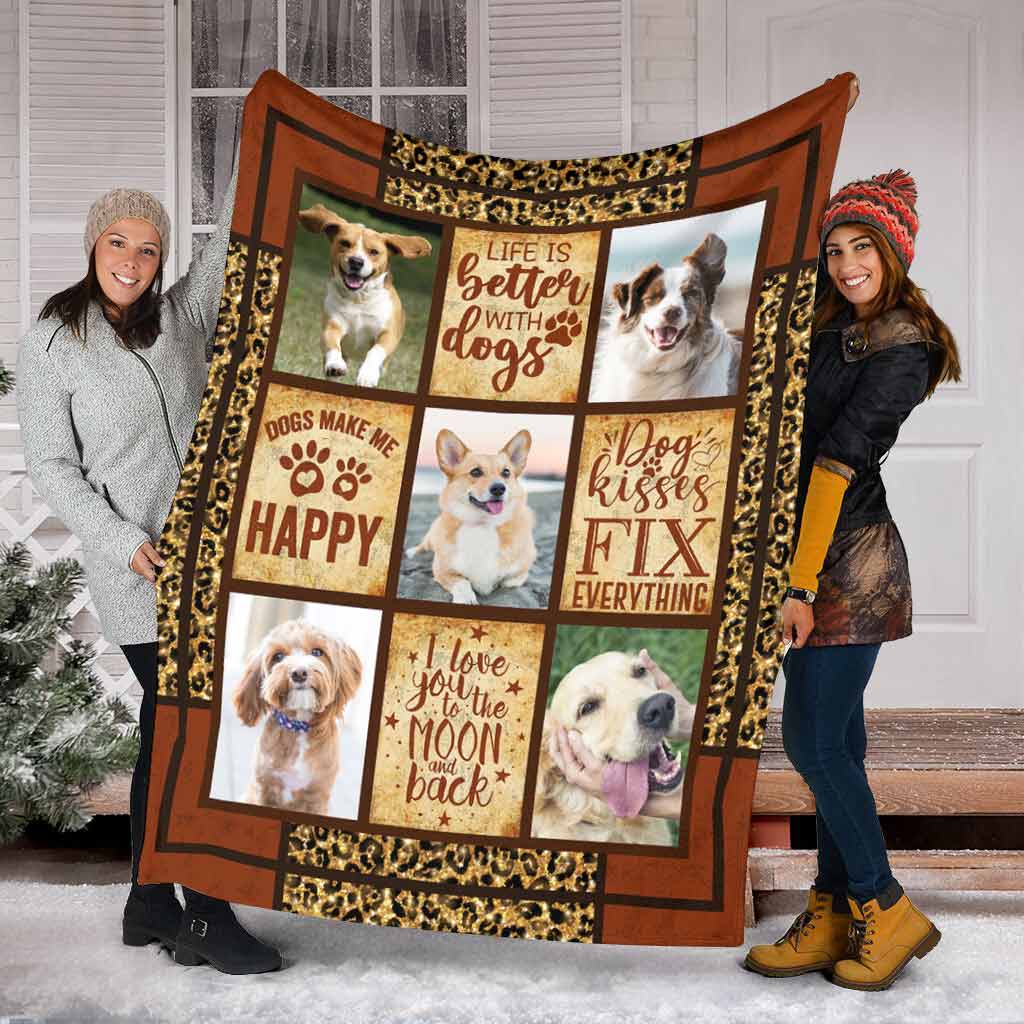 Dog Lover Life Is Better With Dogs Flannel Blanket For Cozy Bedroom Sofa Decor