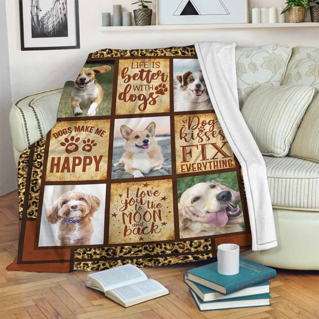 Dog Lover Life Is Better With Dogs Flannel Blanket For Cozy Bedroom Sofa Decor