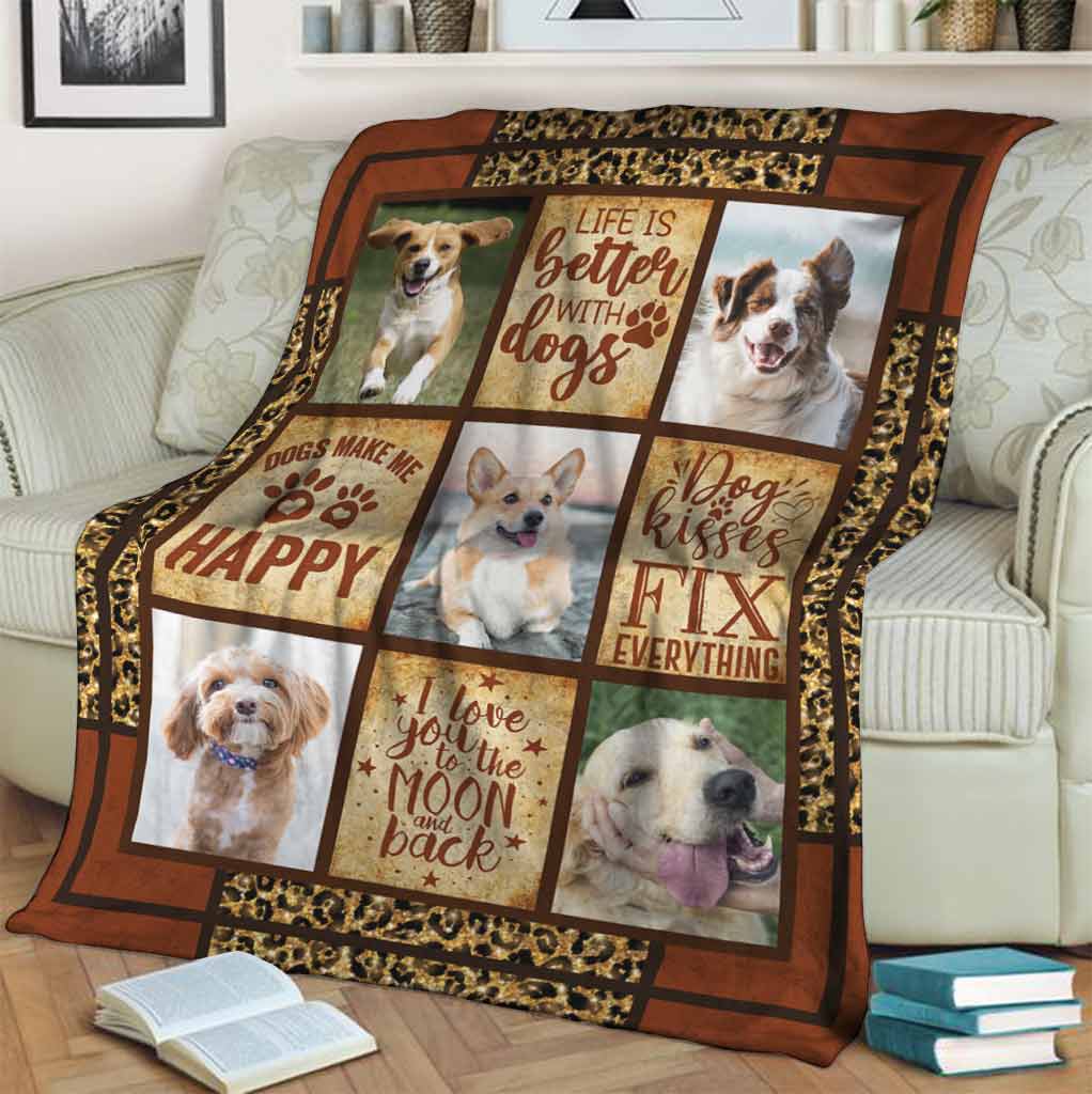 Dog Lover Life Is Better With Dogs Flannel Blanket For Cozy Bedroom Sofa Decor