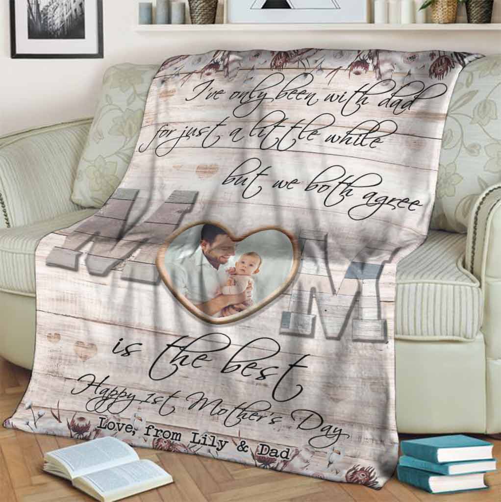 Family I've Only Been With Dad Personalized Flannel Blanket For Cozy Bedroom Sofa Decor