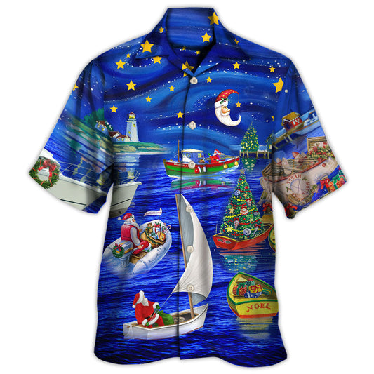 Boat Christmas Hawaiian Shirt For Summer Vacation And Beach Travel