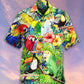 Parrot Hawaiian Shirt For Resort Getaways And Comfortable Summer Activities