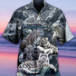 Veteran Creative Pattern Hawaiian Shirt Pattern Detail For Warm Weather Events