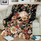 Skull Floral So Mysterious Flannel Blanket For Cozy Bedroom Sofa Decor