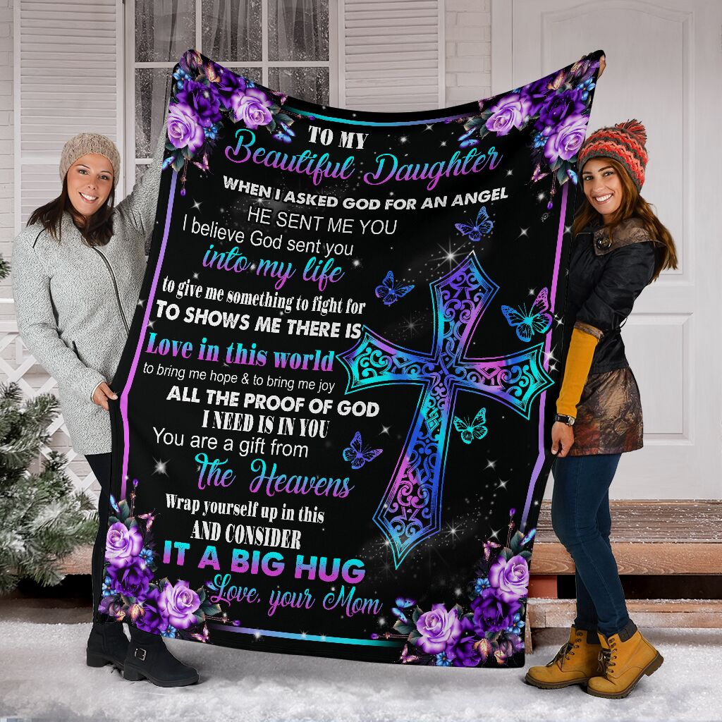 God I Asked God For A Best Friend Christian Flannel Blanket For Cozy Bedroom Sofa Decor