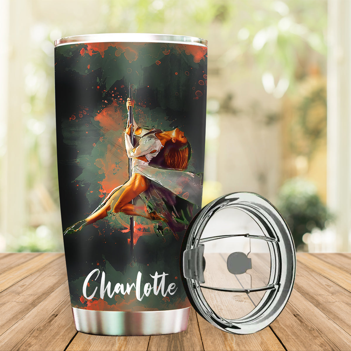 Pole Fitness In My Heart Personalized 20 Oz Tumbler For Coffee Travel And Daily Drinks