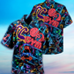 Neon Fitness Hawaiian Shirt With Detailed Graphic For Resort Travel Summer Outings And Casual Gatherings
