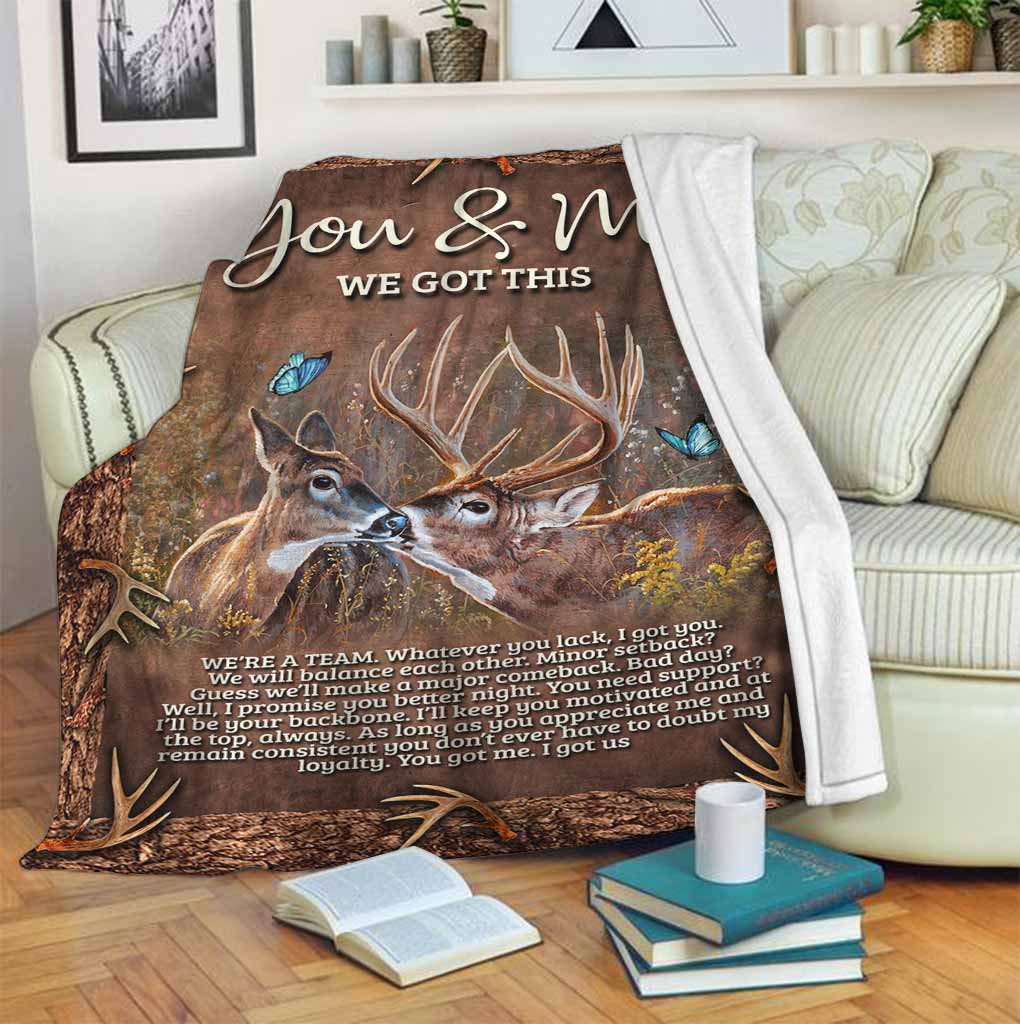 Hunting Deer You And Me Flannel Blanket For Cozy Bedroom Sofa Decor
