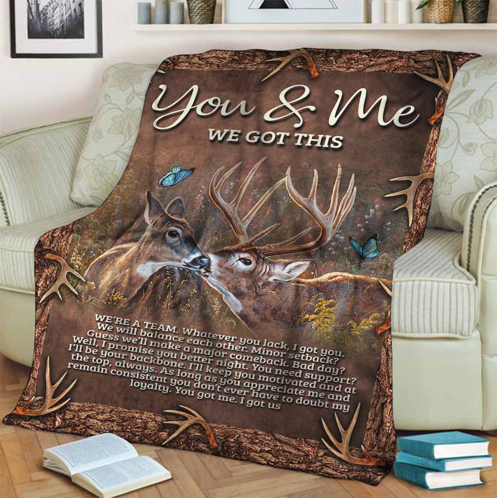 Hunting Deer You And Me Flannel Blanket For Cozy Bedroom Sofa Decor