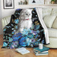 Cat Blur Floral Cats Flannel Blanket For Cozy Bedroom Sofa Decor