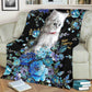 Cat Blur Floral Cats Flannel Blanket For Cozy Bedroom Sofa Decor