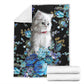 Cat Blur Floral Cats Flannel Blanket For Cozy Bedroom Sofa Decor