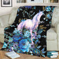 Unicorn Floral Unicorns Flannel Blanket For Cozy Bedroom Sofa Decor