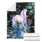 Unicorn Floral Unicorns Flannel Blanket For Cozy Bedroom Sofa Decor
