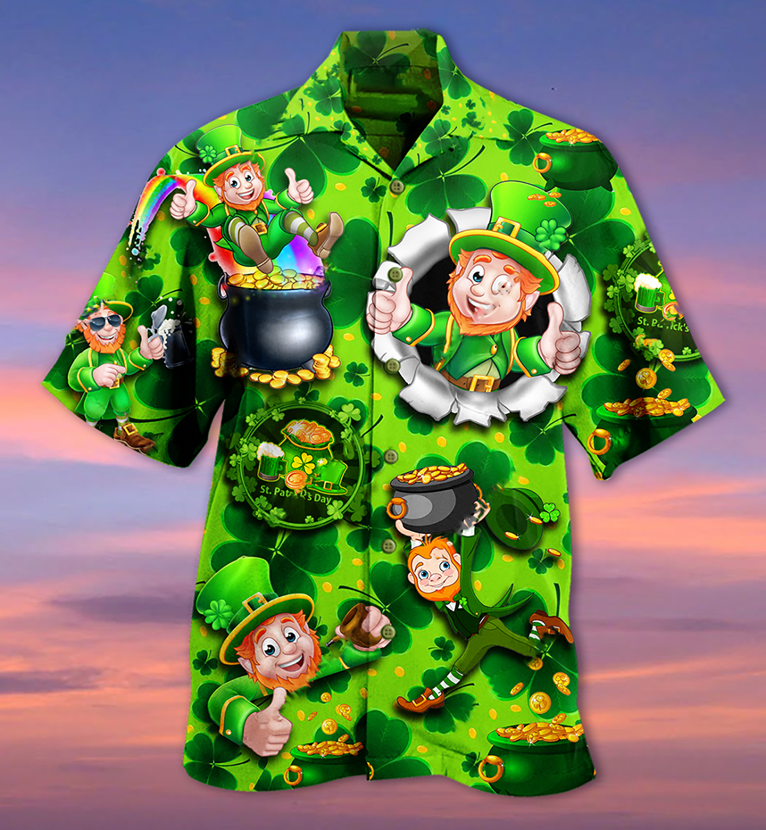 Irish Hawaiian Shirt Pattern View For Lightweight Everyday Style