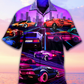 Purple Classic Car Hawaiian Shirt With All Over Print For Island Holidays Summer Parties And Casual Outdoor Wear