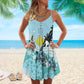 Turtle Love Ocean V-Neck Sleeveless Cami Dress For Island Holidays And Thoughtful Gifting