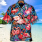 Tropical Flamingo Coloful Hawaiian Shirt For Nature Lovers, Coastal Travel, And Comfortable Outdoor Wear