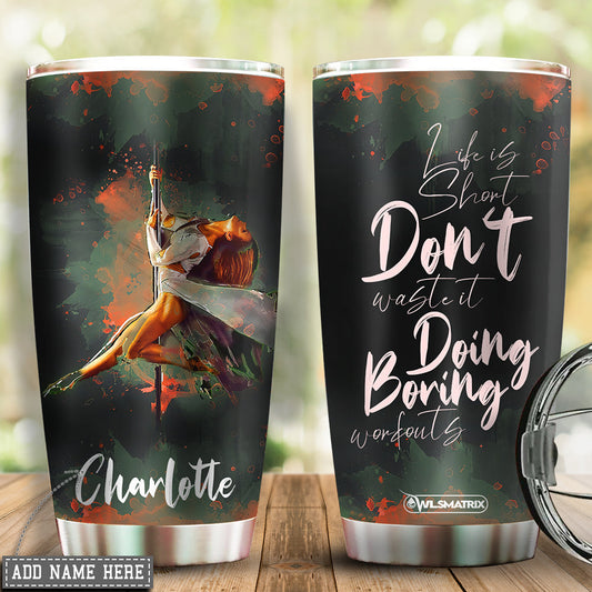 Pole Fitness In My Heart Personalized 20 Oz Tumbler For Coffee Travel And Daily Drinks