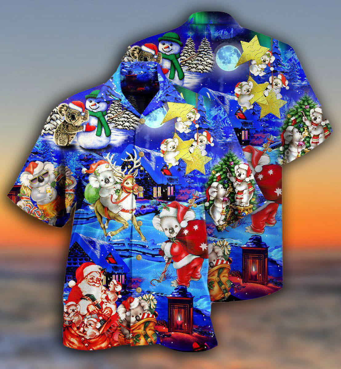 Festive Koala Christmas Fun Hawaiian Shirt For Vacation Days And Relaxed Coastal Outings